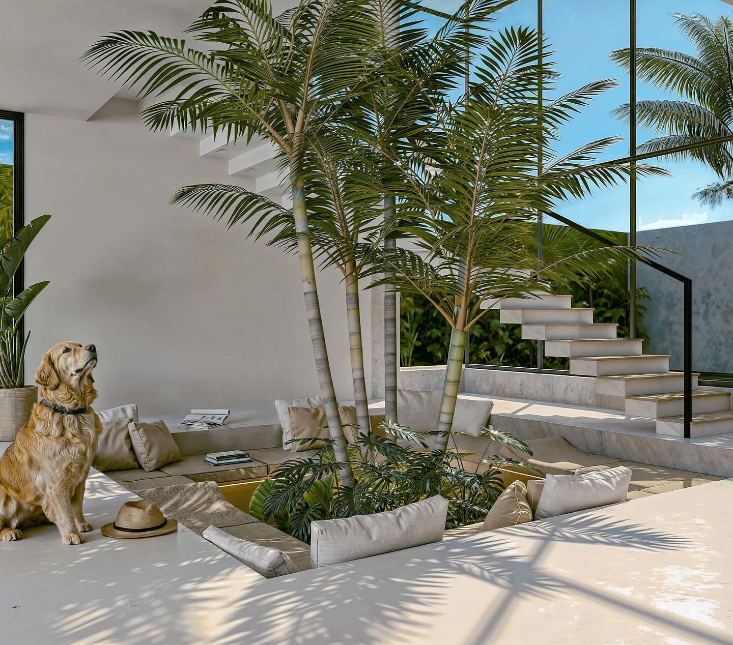 Jardín interior bajo mezzanine