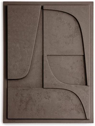 Cuadro de madera con relieve en tono tierra