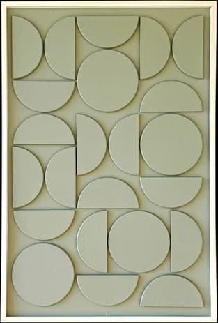 Cuadro de madera con relieve en verde salvia