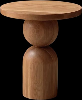 Mesa auxiliar torneada en madera