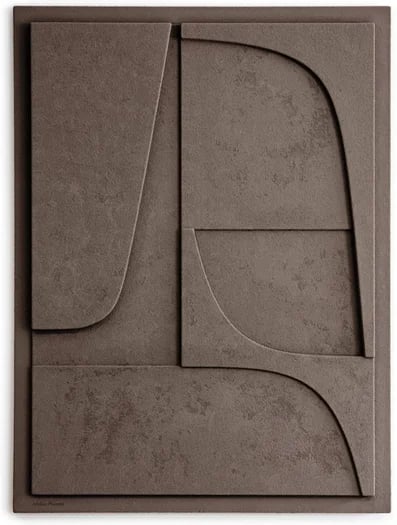 Cuadro de madera con relieve en tono tierra