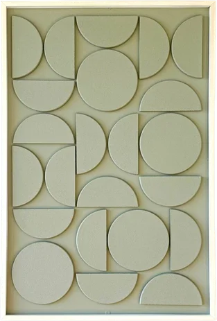 Cuadro de madera con relieve en verde salvia