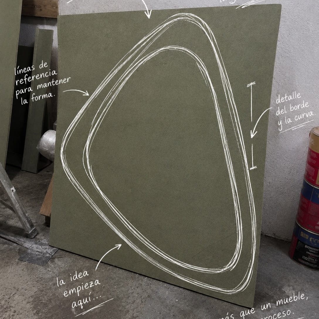 Proceso en taller: trazado de un espejo